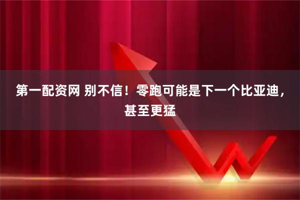 第一配资网 别不信！零跑可能是下一个比亚迪，甚至更猛